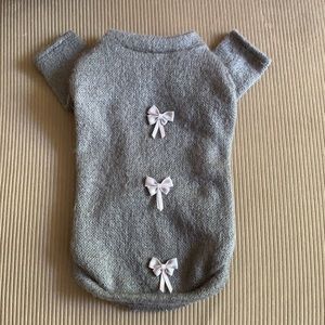 Delicate Grey knit dog dress.